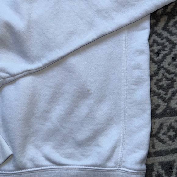 Nike White Hoodie with Black Embroidered Logo Men’s M Good Condition with Hole - Picture 6 of 11